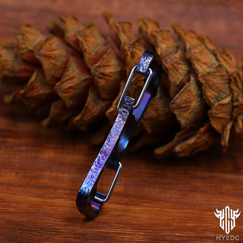 Handmade Starry SkyTitanium Buckle Car Keychain Keyring Outdoor Tool Multi-function Bottle Opener EDC