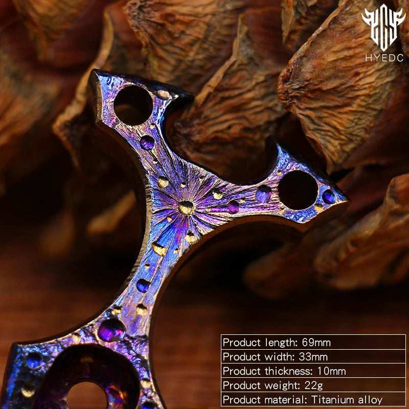 Starry Sky Limited Edition Hand Carving Titanium Crowbar Outdoor Multi Functional Survival Tool Bottle Opener Portable EDC