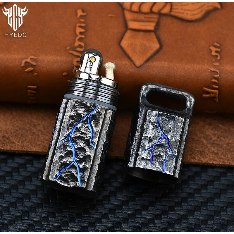 Handmade Titanium Mechanical Automatic IgnitionLighter Alloy Material EDC Gift Box