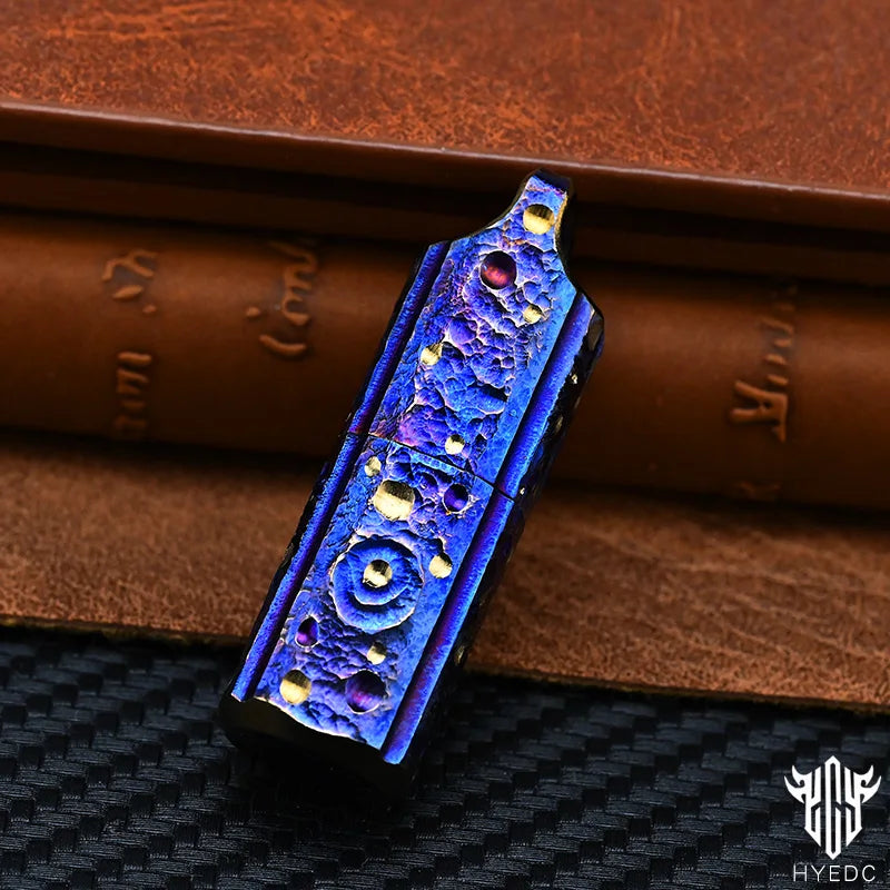 Star Sky Handmade Titanium Mechanical Automatic Ignition Gasoline Lighter with Alloy Material And Gift Box EDC