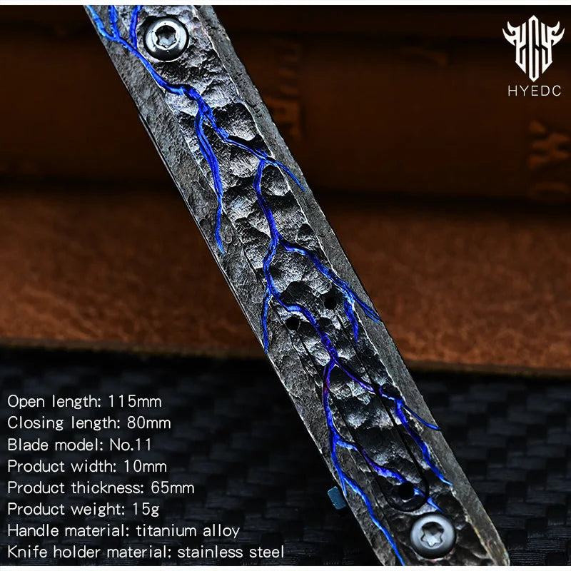 Titanium Hand Carving Rock Texture Alloy Art Knife Keychain Portable EDC Disassembly Tool Multi-Functional Compact Design