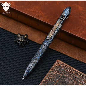 Titanium Hand Carving Rock TextureTitanium Alloy Tactical Pen Edition Tungsten Pen Decompression Metal Signature Neutral Pen EDC